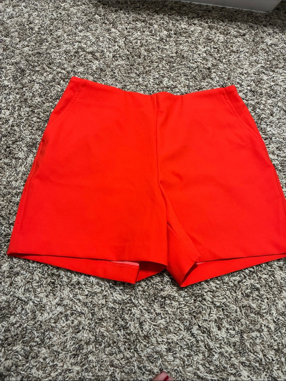 Rachel Zoe Red High-Waist Tailored Shorts - Picture 5 of 8